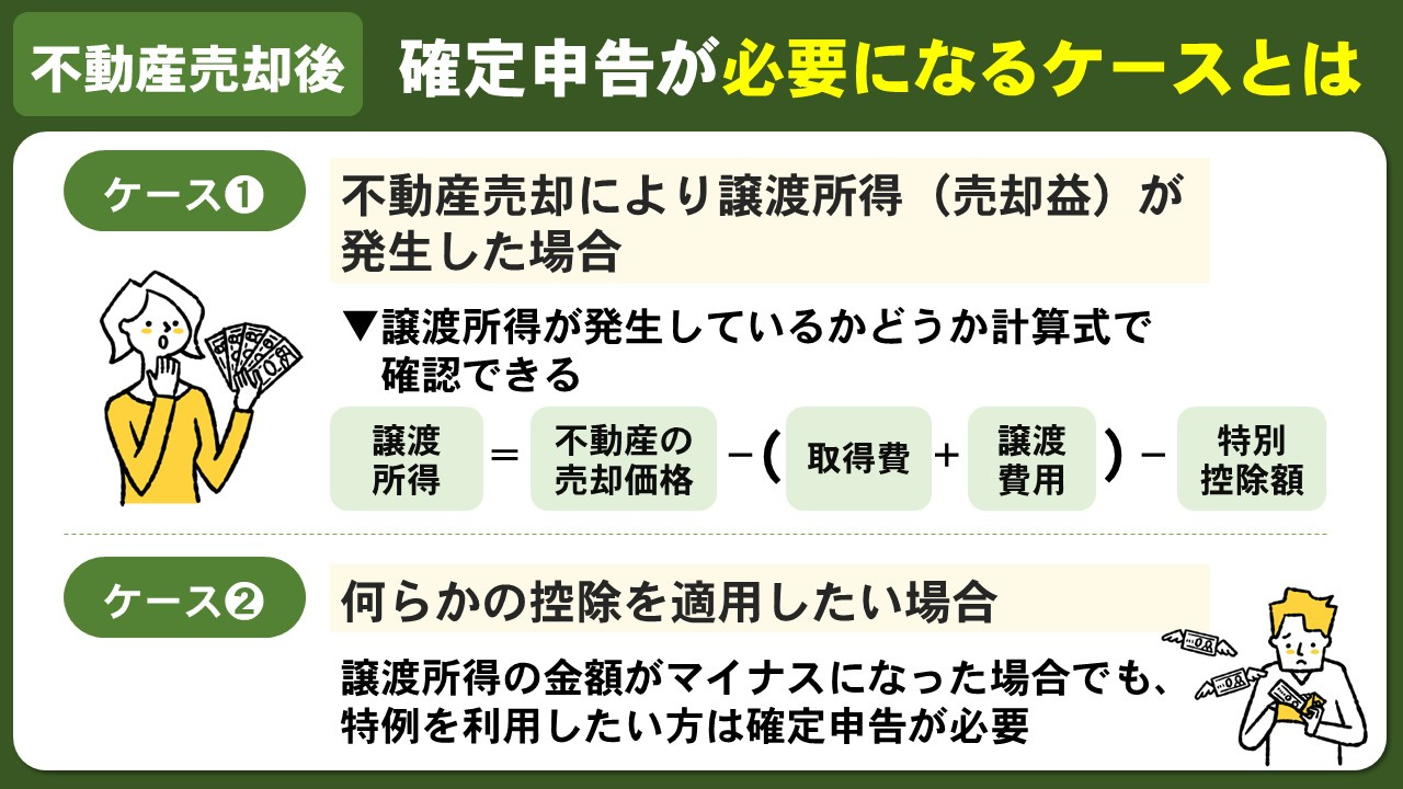 不動産売却後に確定申告が必要になるケースとは