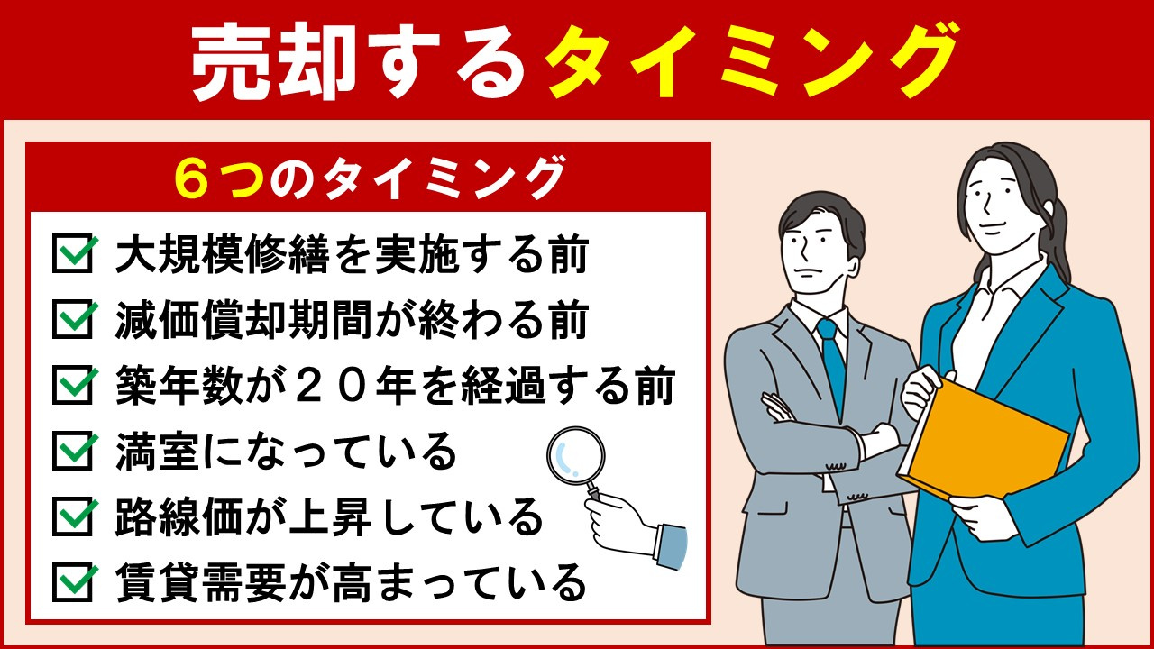 収益物件の売却方法①売却するタイミング