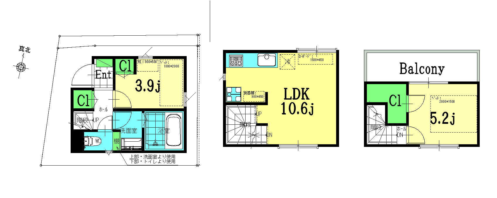 仲宿売地 建物参考プラン