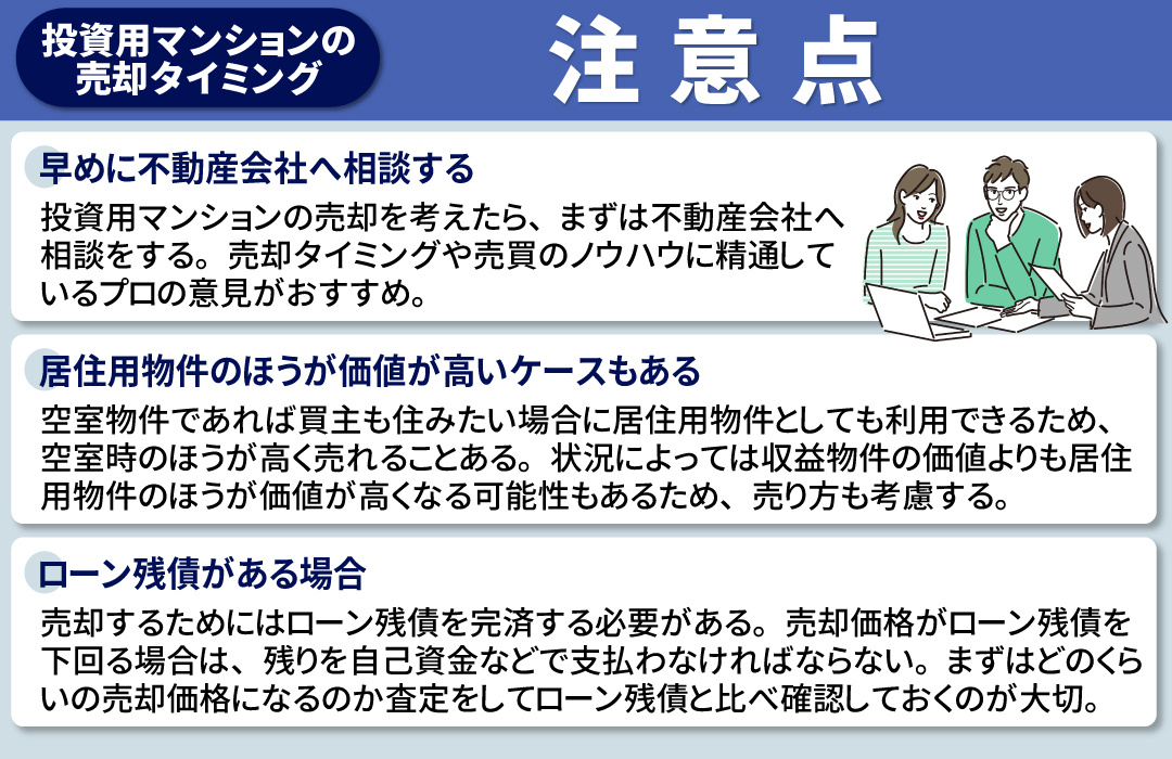 投資用マンションの売却タイミング③売却時の注意点