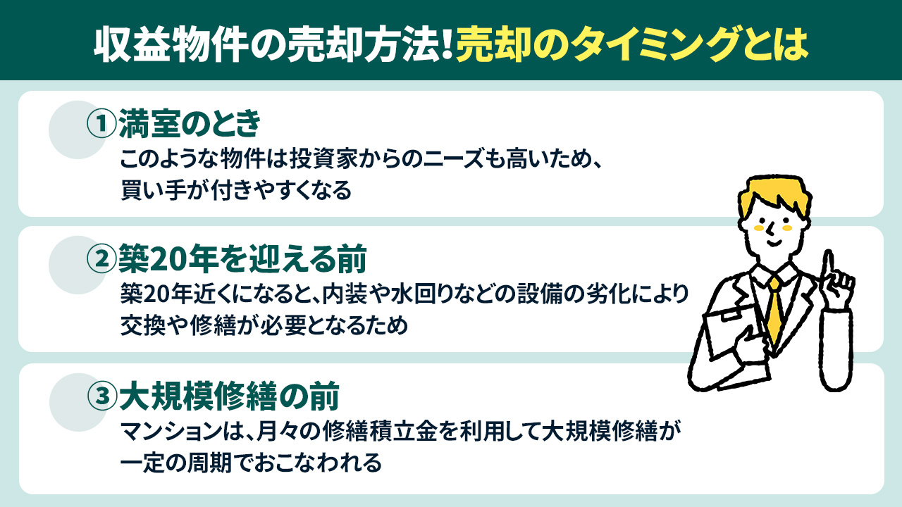 収益物件の売却方法!売却のタイミングとは