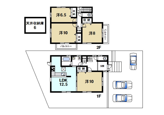 奈良市押熊町戸建3号地の間取り図1