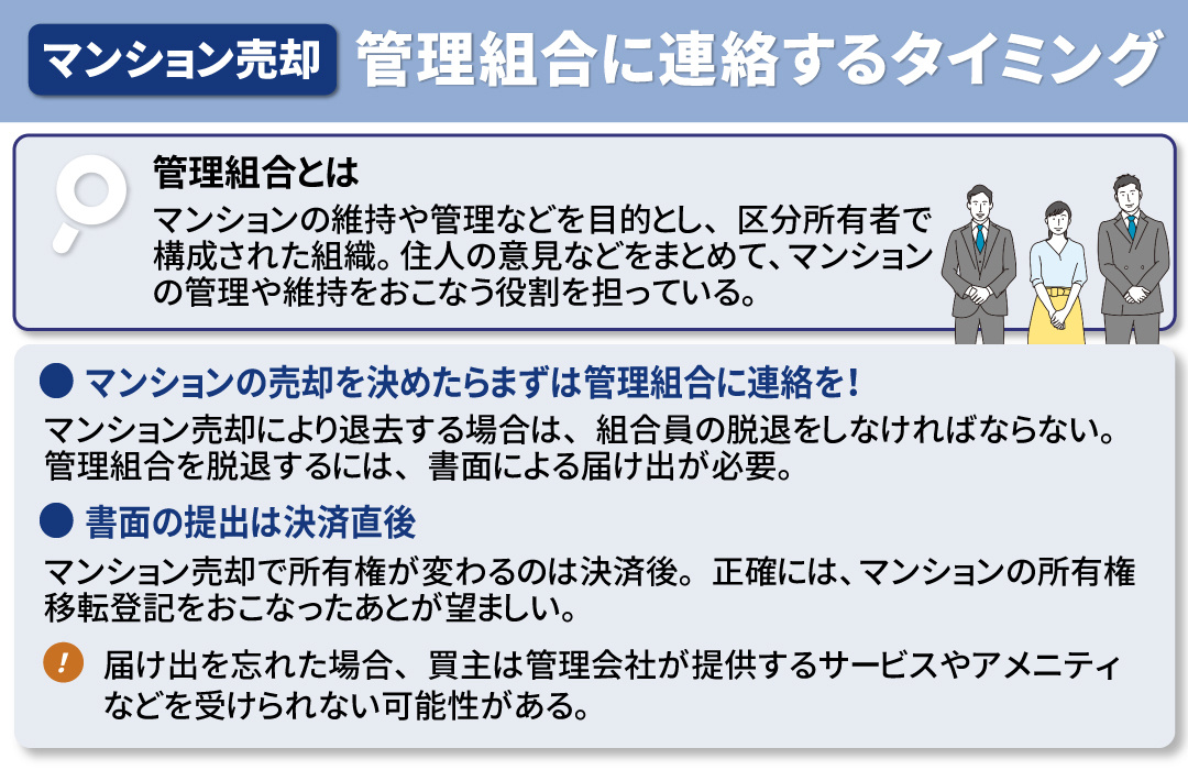 マンション売却時に管理組合に連絡するタイミングとは?