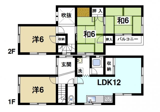 六条町戸建の間取り図1