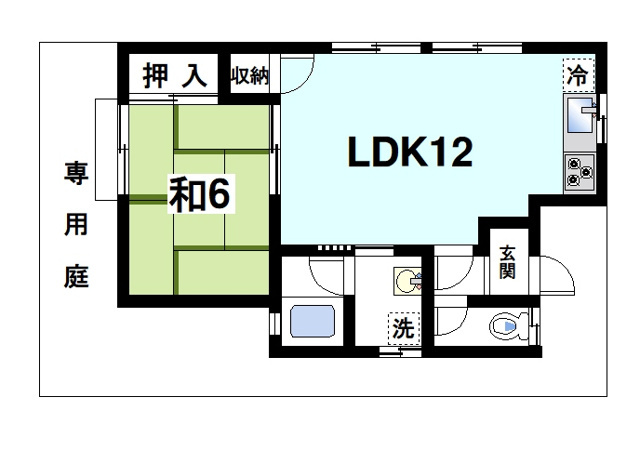臼井貸家戸建(南3)の間取り図1