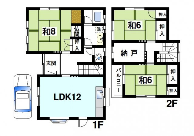七条1丁目戸建(8-6-3)の間取り図1