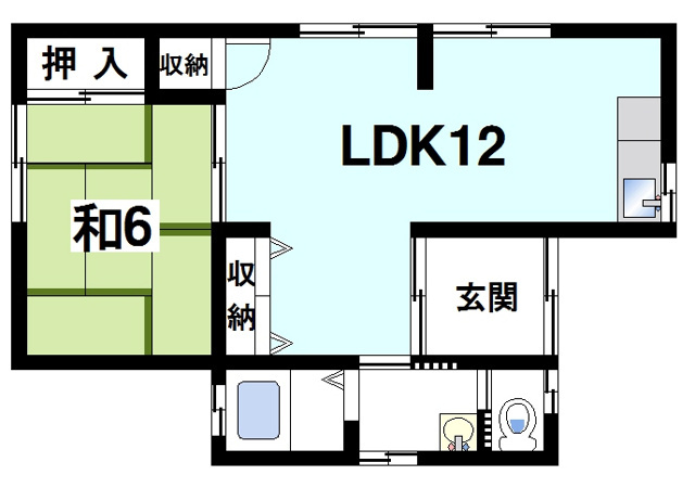 西の京貸家の間取り図1