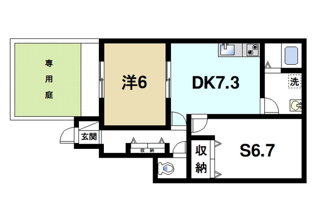 サンソレイユ富雄の間取り図1