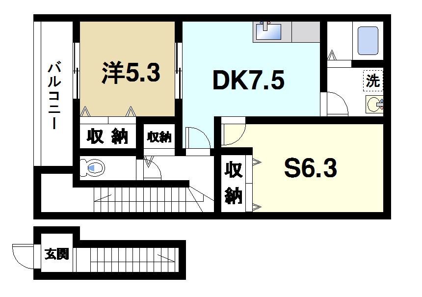 サンソレイユ富雄の間取り図2