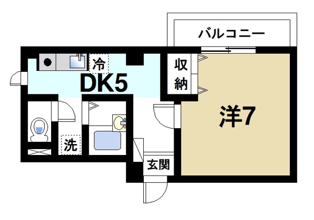 ジュネス東生駒の間取り図1