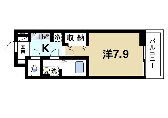 グランツ東生駒の間取り図1