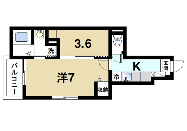 ヴェルシャトウ東生駒の間取り図1