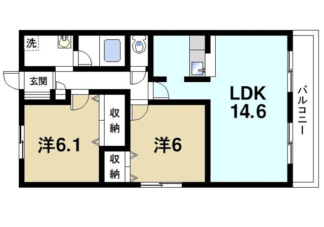 プライムコート西大寺の間取り図1