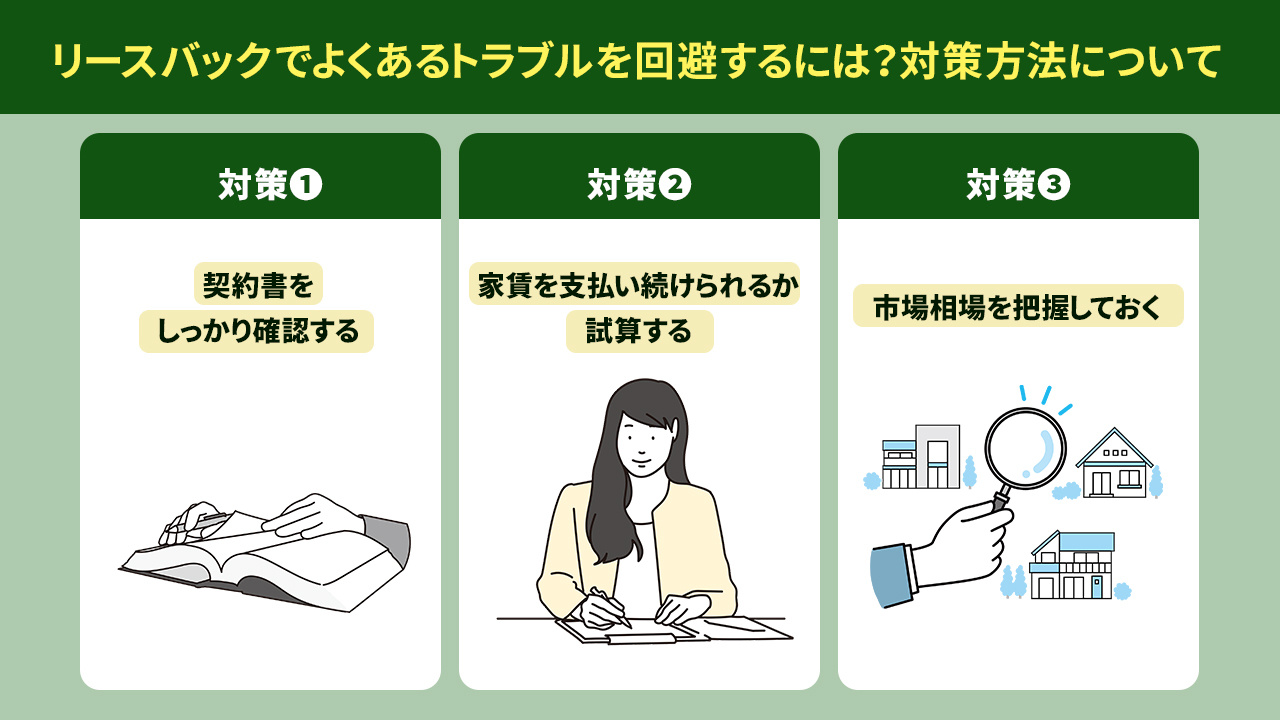 リースバックでよくあるトラブルを回避するには?対策方法について
