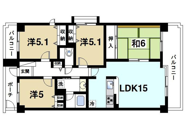 グラン・コート学園前の間取り図3