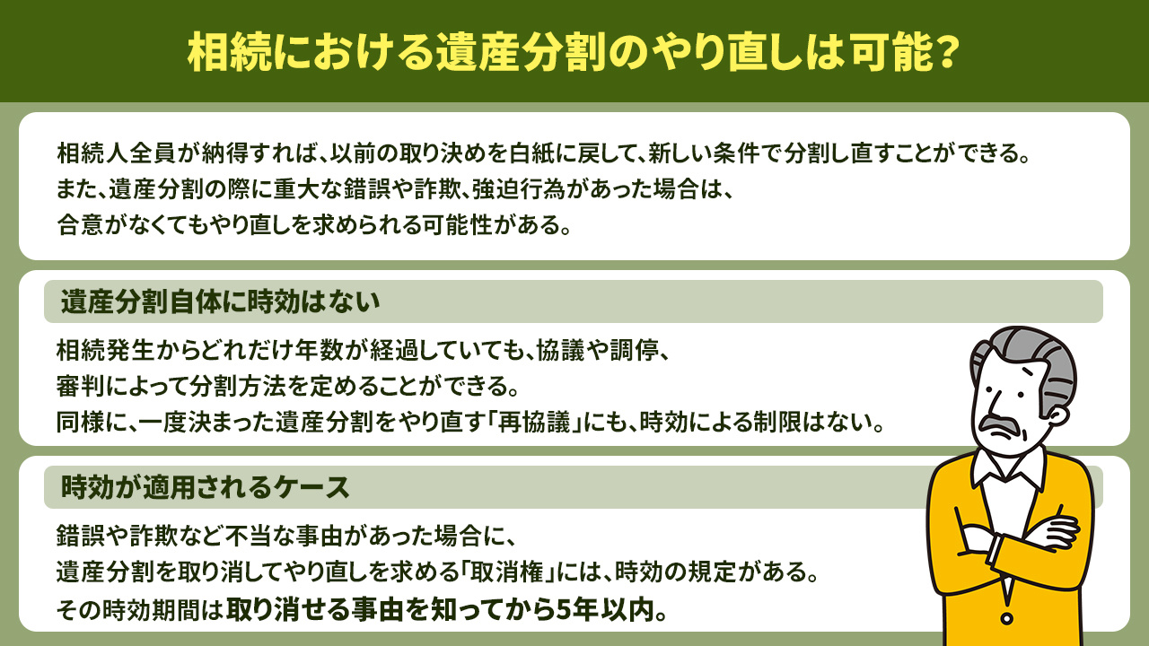 相続における遺産分割のやり直しは可能?