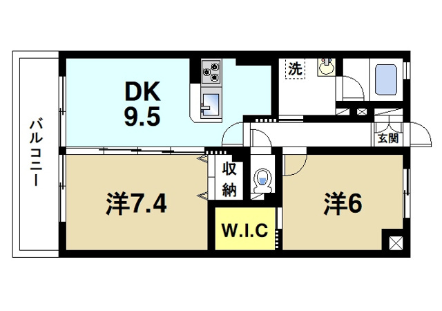 K-TERRACE学研奈良登美ヶ丘 北の間取り図1