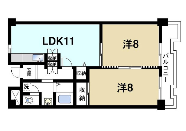 グランドパレス学園前の間取り図3