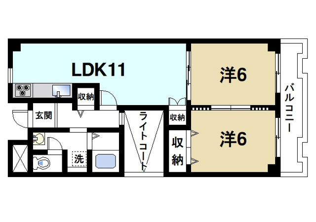 グランドパレス学園前の間取り図5
