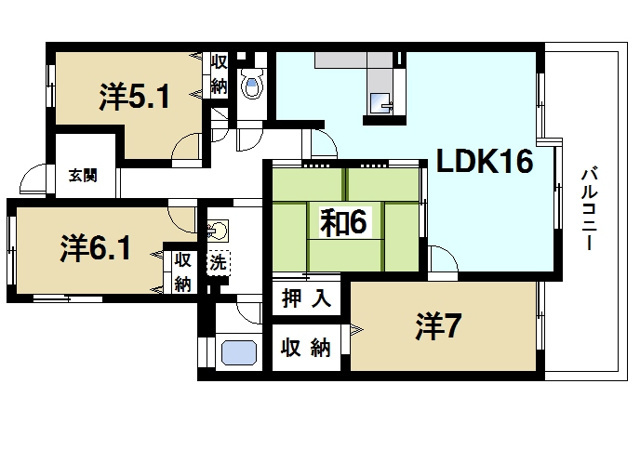 ローレルスクエア登美ヶ丘東館の間取り図2