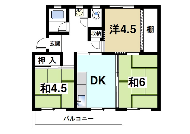 中登美団地Bの間取り図1
