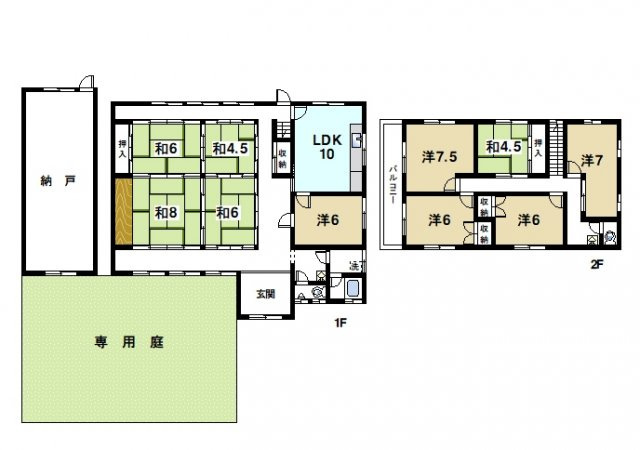 池之内町戸建の間取り図1