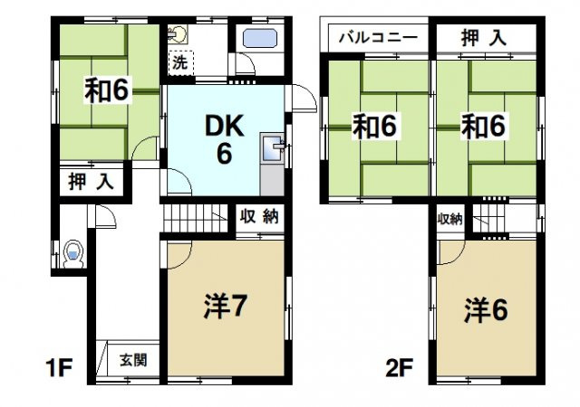 椎木町戸建の間取り図1