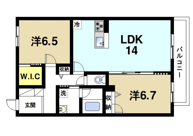 シャーメゾン生駒の間取り図2