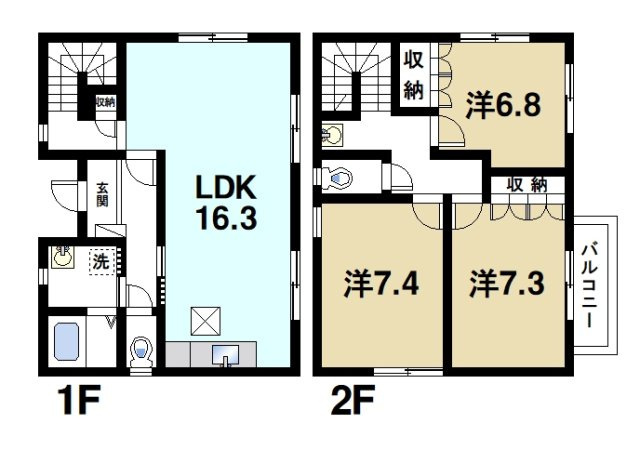 木津南戸建Aの間取り図1