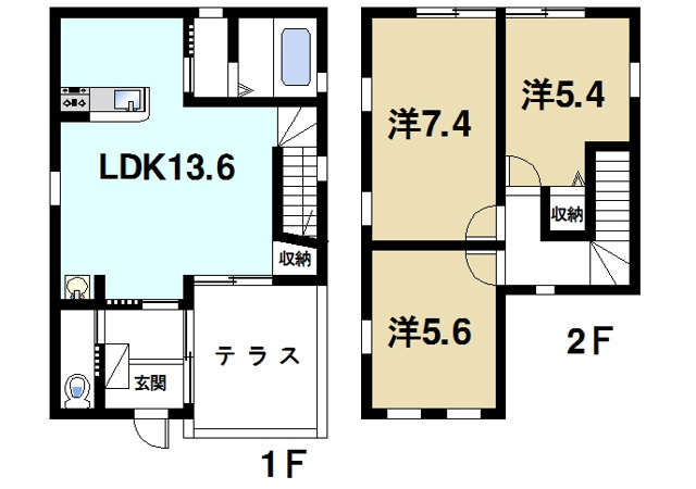 ホワイトヒルズ(木津奈良道)の間取り図1