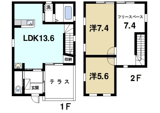 ホワイトヒルズ(木津奈良道)の間取り図2