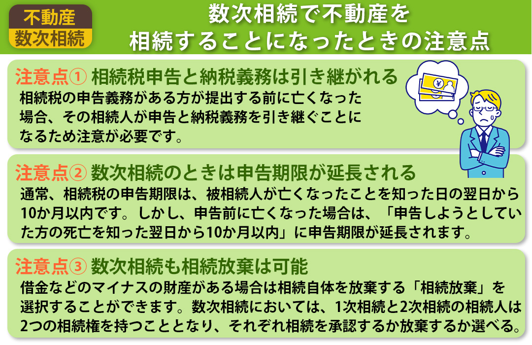 数次相続で不動産を相続することになったときの注意点