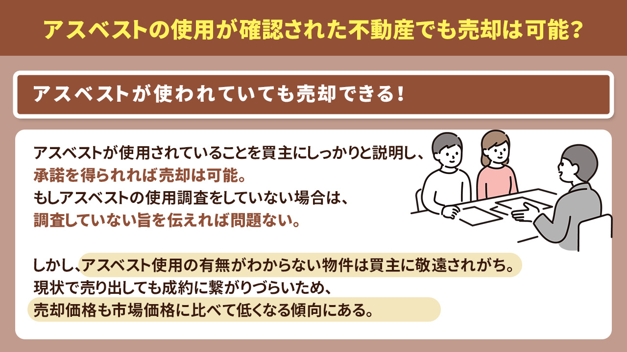 アスベストの使用が確認された不動産でも売却は可能?