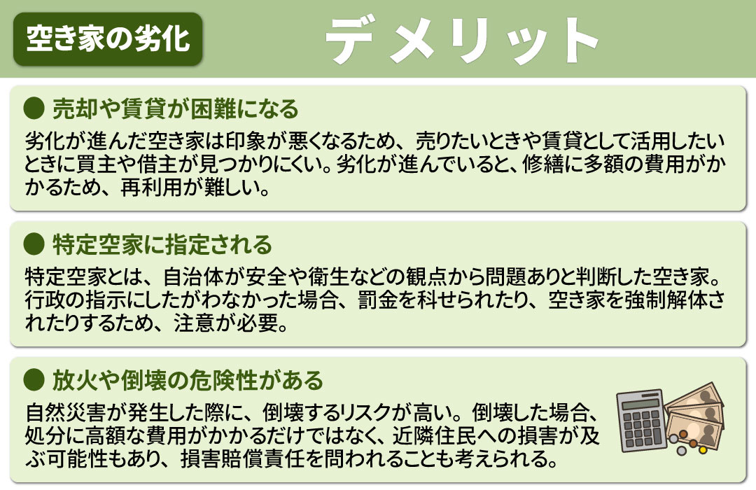 空き家が劣化すると発生するデメリットとは?