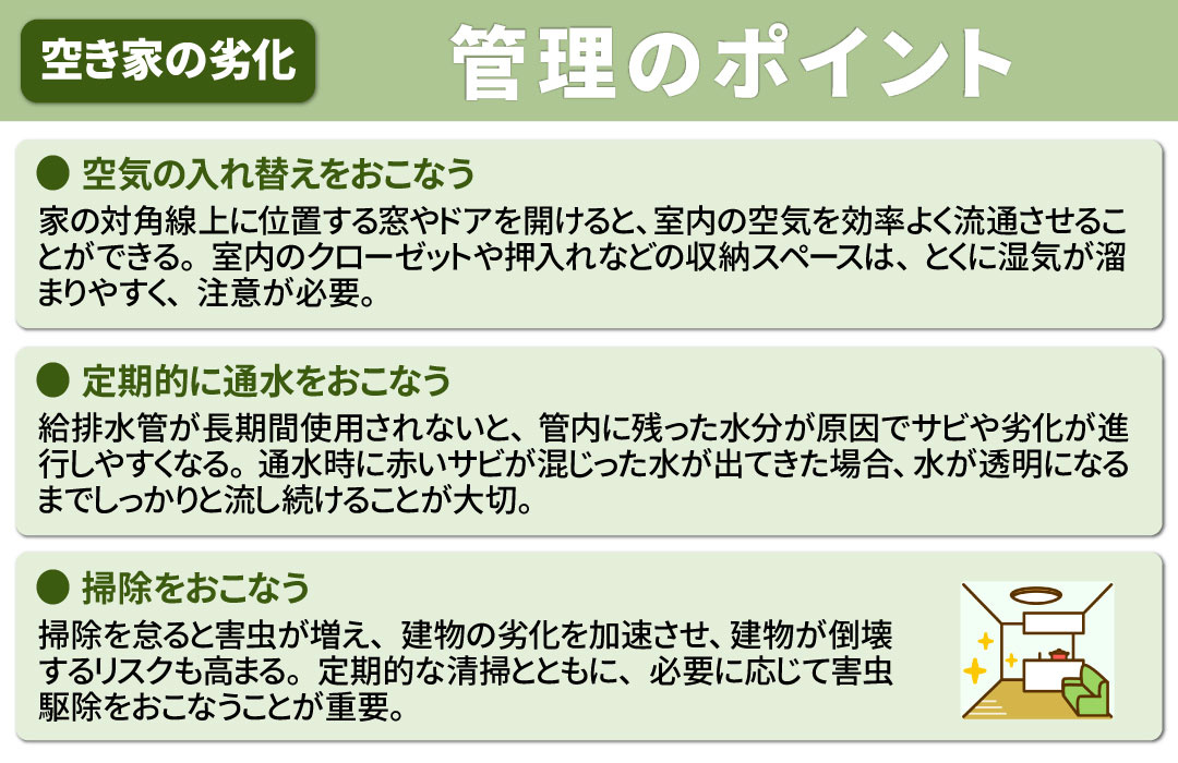 空き家の劣化を防ぐための管理のポイント!