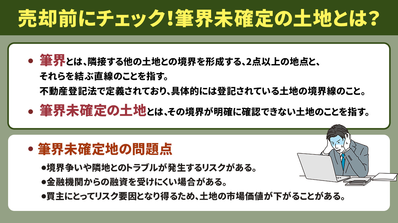 売却前にチェック!筆界未確定の土地とは?