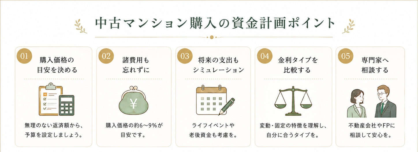 中古マンション購入資金計画