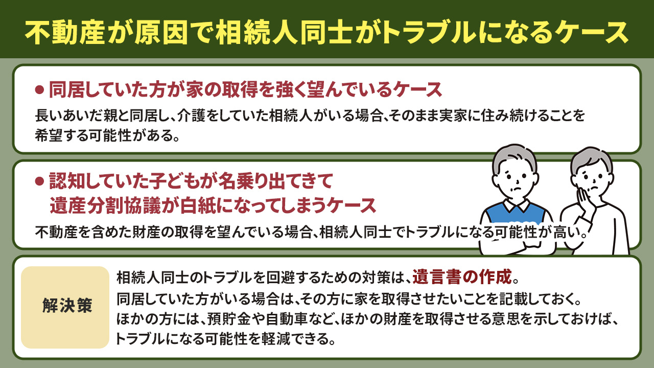 不動産が原因で相続人同士がトラブルになるケース