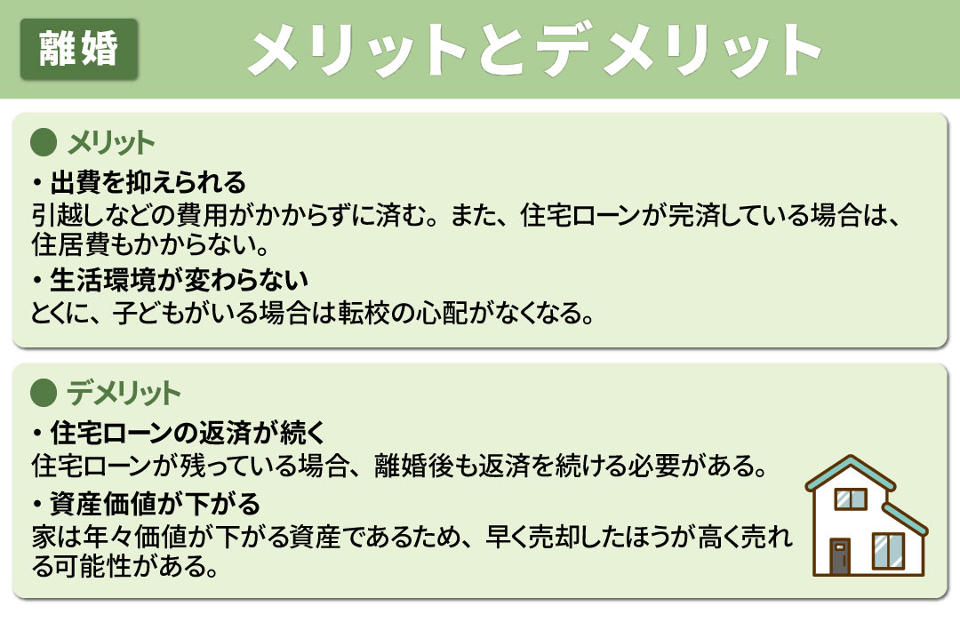 離婚後も家に住み続ける際のポイント②メリットとデメリット