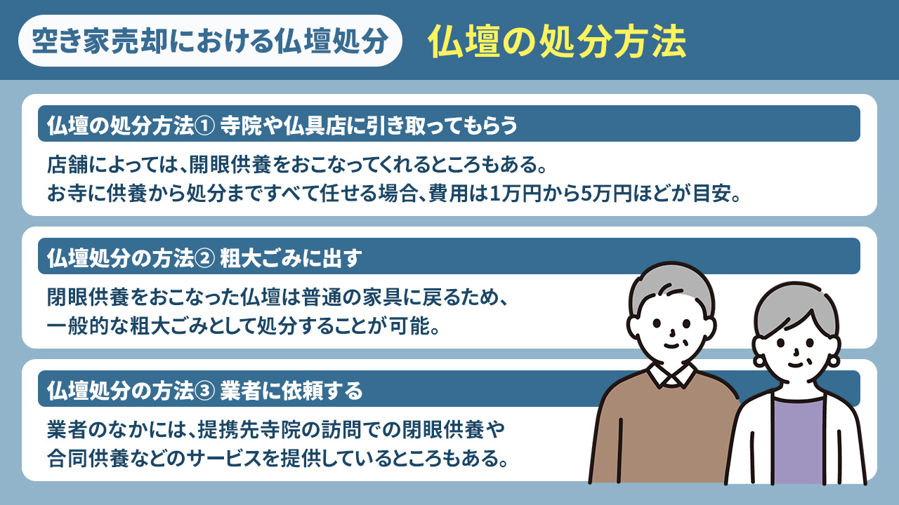 空き家売却における仏壇処分:仏壇の処分方法