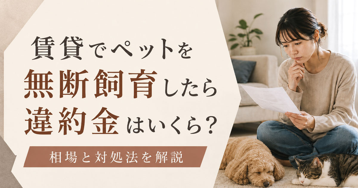 賃貸でペットを無断飼育したら違約金はいくら?相場と対処法を解説