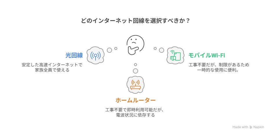 どのインターネット回線を選択すべき?