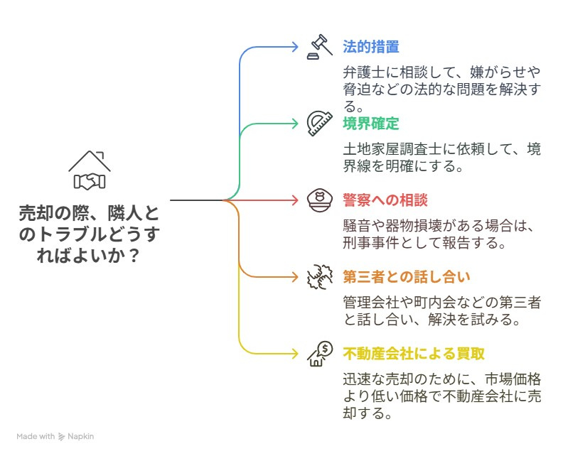 売却の際、隣人とのトラブルどうすればよいか?