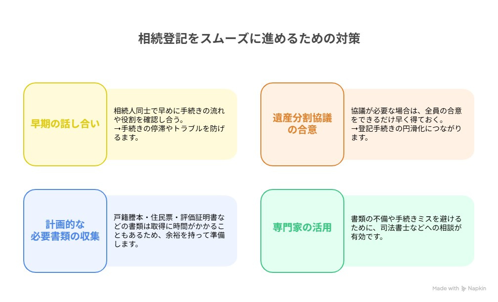 相続登記をスムーズに進めるための対策