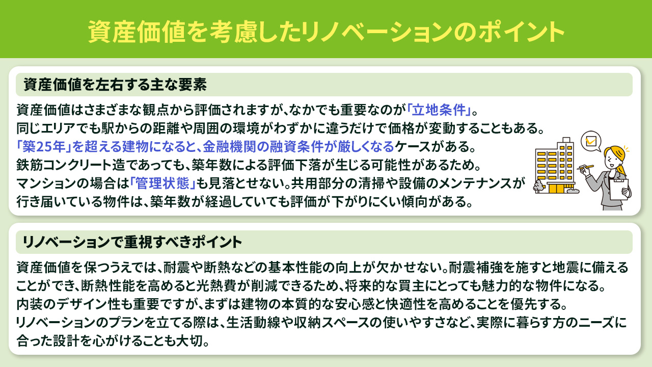 資産価値を考慮したリノベーションのポイント