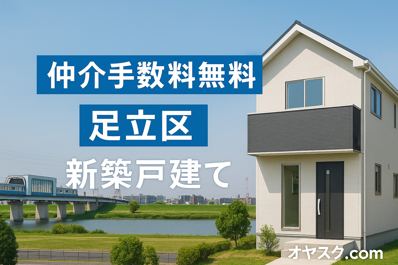 足立区で新築戸建てを仲介手数料無料で購入できるオヤスク.comのサービス紹介イメージ