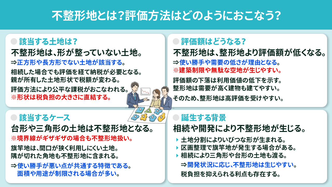 不整形地とは?評価方法はどのようにおこなう?