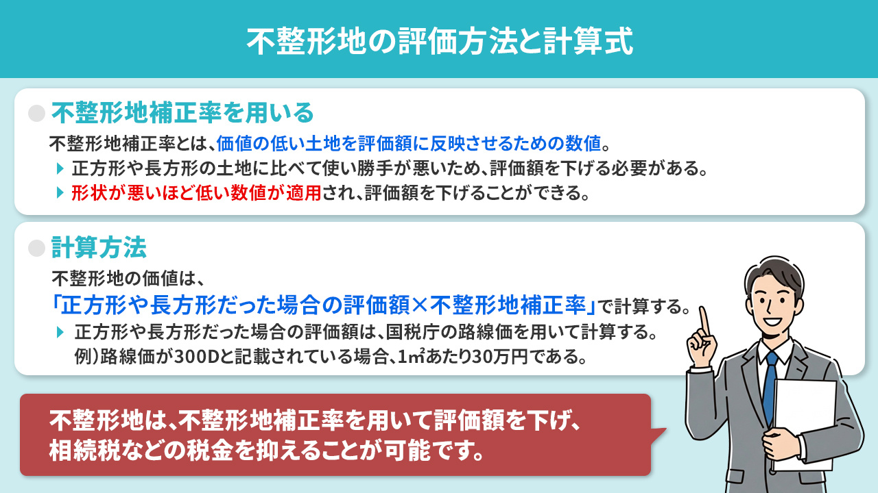 不整形地の評価方法と計算式