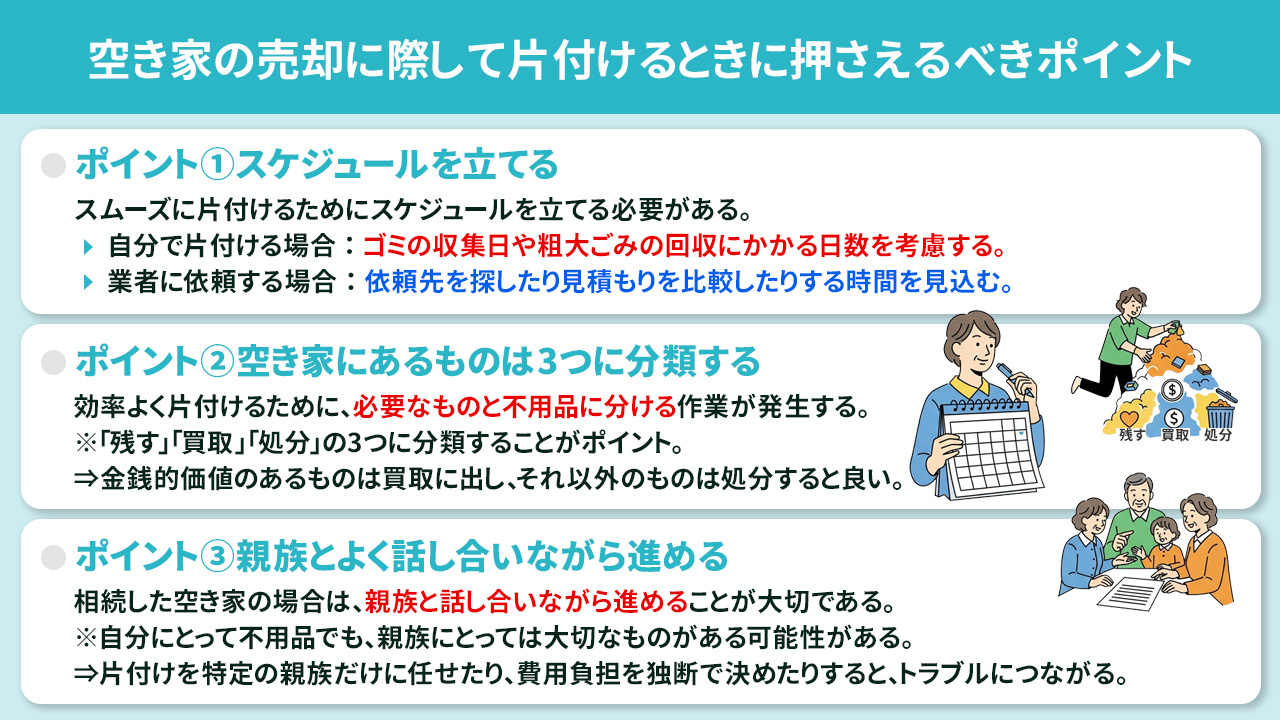 空き家の売却に際して片付けるときに押さえるべきポイント