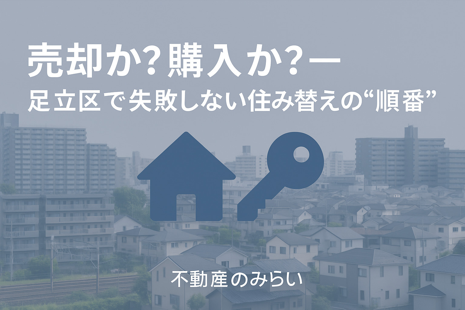 足立区で「売ってから買う」「買ってから売る」それぞれのメリット・リスクを説明する住宅比較のイメージ。